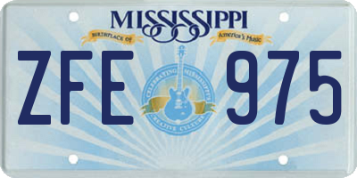 MS license plate ZFE975