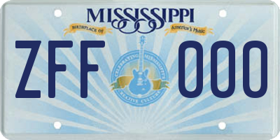 MS license plate ZFF000