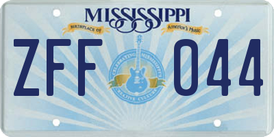 MS license plate ZFF044