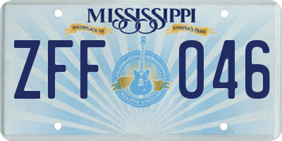 MS license plate ZFF046