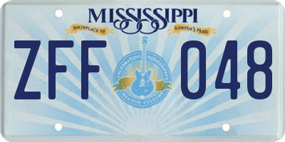 MS license plate ZFF048