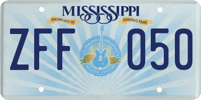 MS license plate ZFF050