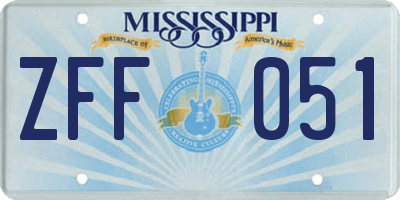 MS license plate ZFF051