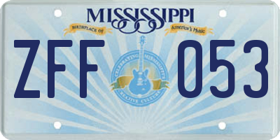 MS license plate ZFF053