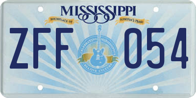 MS license plate ZFF054