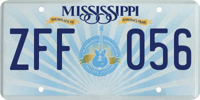 MS license plate ZFF056