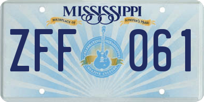 MS license plate ZFF061