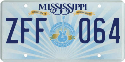MS license plate ZFF064