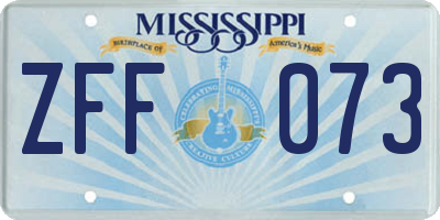 MS license plate ZFF073