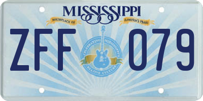 MS license plate ZFF079