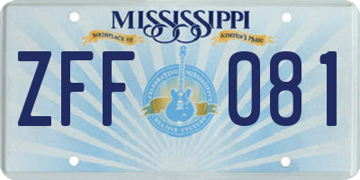 MS license plate ZFF081