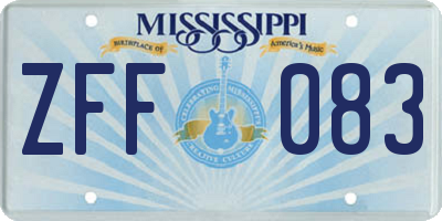 MS license plate ZFF083