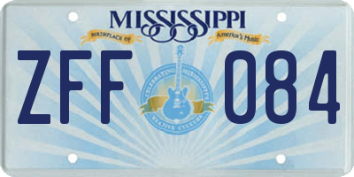 MS license plate ZFF084