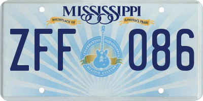 MS license plate ZFF086