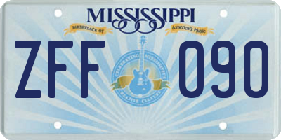 MS license plate ZFF090