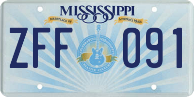 MS license plate ZFF091