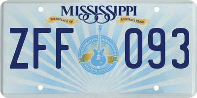 MS license plate ZFF093