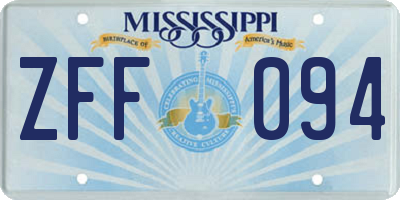 MS license plate ZFF094