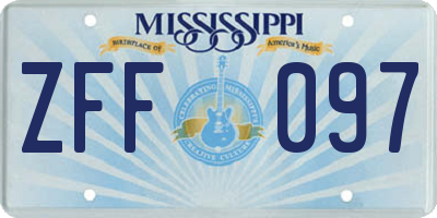 MS license plate ZFF097