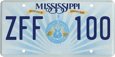 MS license plate ZFF100