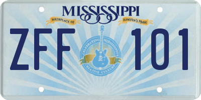 MS license plate ZFF101