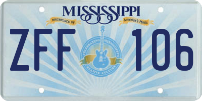 MS license plate ZFF106