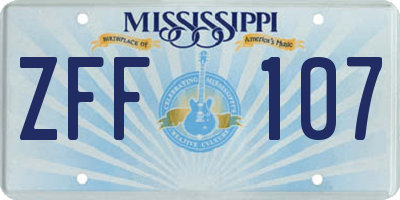 MS license plate ZFF107