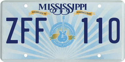 MS license plate ZFF110