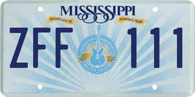 MS license plate ZFF111