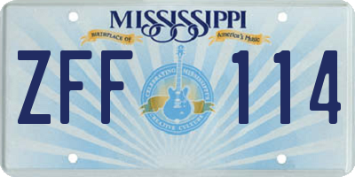MS license plate ZFF114