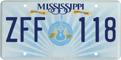 MS license plate ZFF118