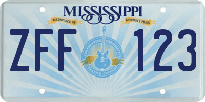 MS license plate ZFF123