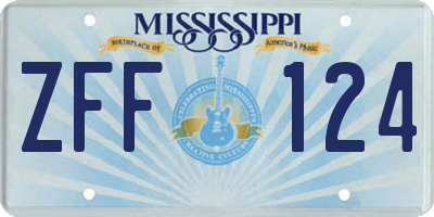MS license plate ZFF124