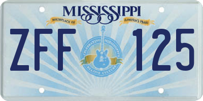 MS license plate ZFF125
