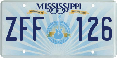 MS license plate ZFF126