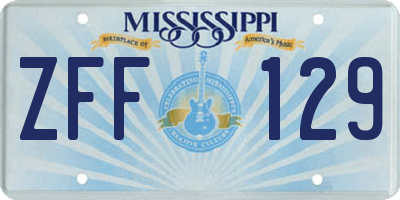 MS license plate ZFF129
