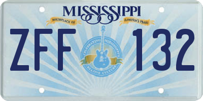 MS license plate ZFF132