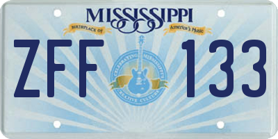 MS license plate ZFF133