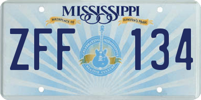 MS license plate ZFF134