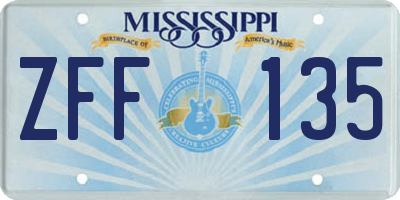 MS license plate ZFF135