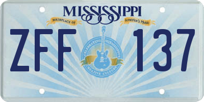 MS license plate ZFF137
