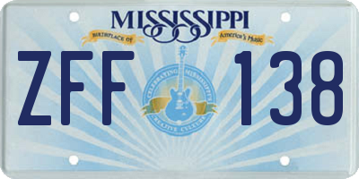 MS license plate ZFF138