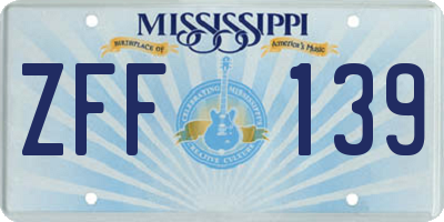 MS license plate ZFF139