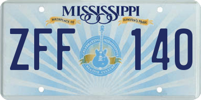 MS license plate ZFF140