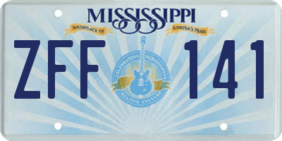 MS license plate ZFF141
