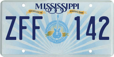 MS license plate ZFF142