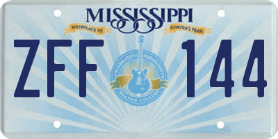 MS license plate ZFF144