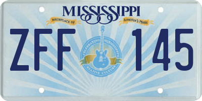 MS license plate ZFF145