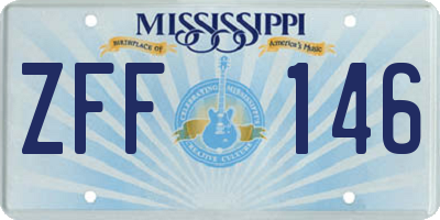 MS license plate ZFF146