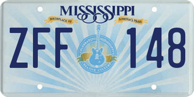 MS license plate ZFF148